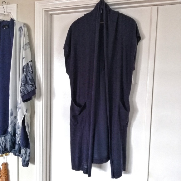 Roffe Navy Linen Kimono - Picture 6 of 8